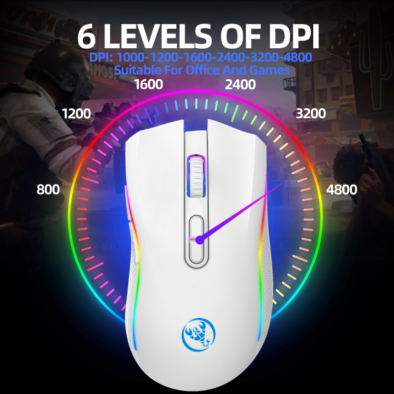2.4G Wireless Gaming Mouse with 7 Buttons And RGB Backlight Rechargeable